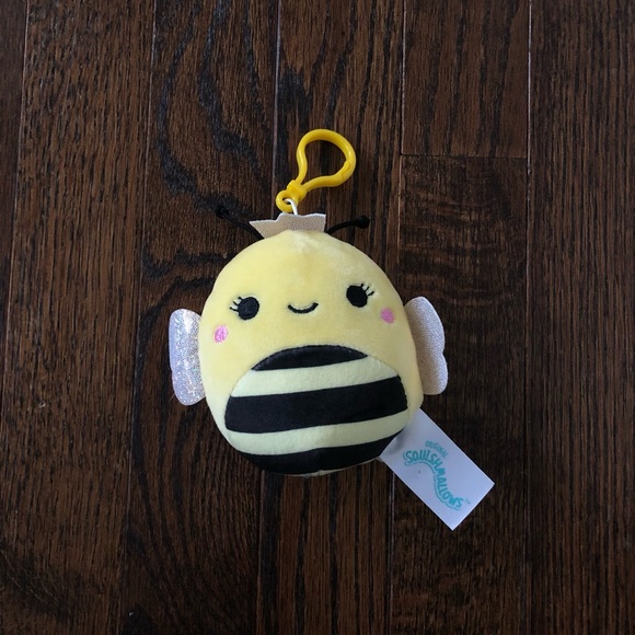 Squishmallows Other - Squishmallows 4” Sunny the Queen Bee Clip-On Plush Keychain RARE - NWOT!